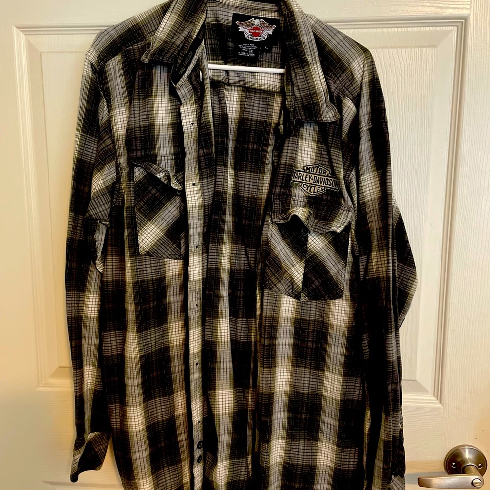 Xl Harley Davidson long sleeve flannel button up